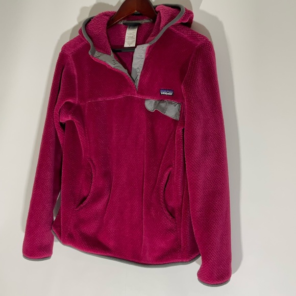 Patagonia Pullover Fleece Synchilla Snap Up Hooded Kangaroo Hand Pocket Size Med - Picture 6 of 12